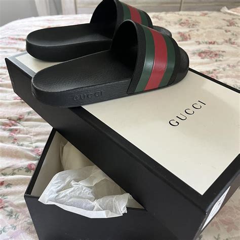 red skull gucci slides|Gucci slides size 5.